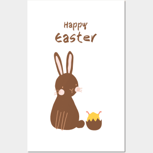 Happy easter with bunny Posters and Art